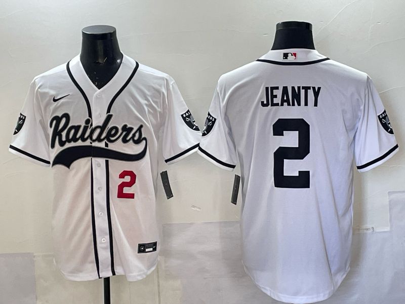 Men 2025 Oakland Raiders #2 Jeanty white 3th generation Joint Name Nike Limited NFL Jersey style 002